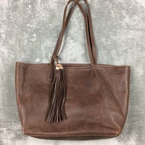 FSP Collection Leather‎ Tote Womens Handbag Brown Open Tassel Cape Town